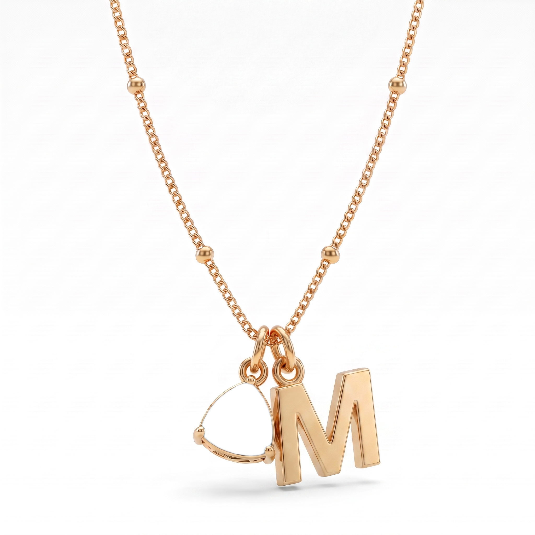 Initial Birthstone Necklace "Luna"