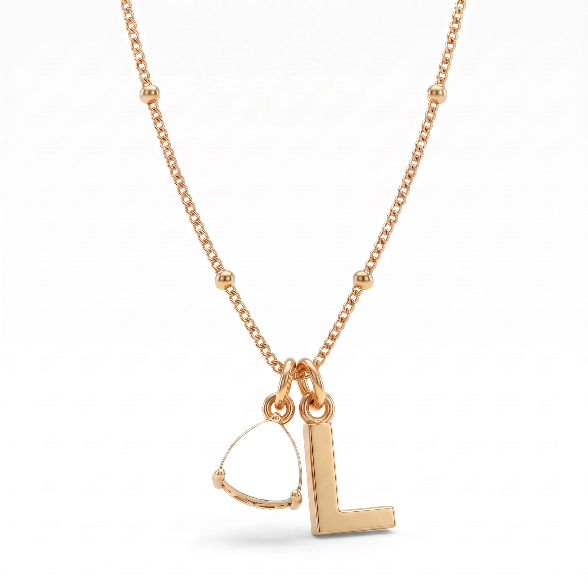 Initial Birthstone Necklace "Luna"