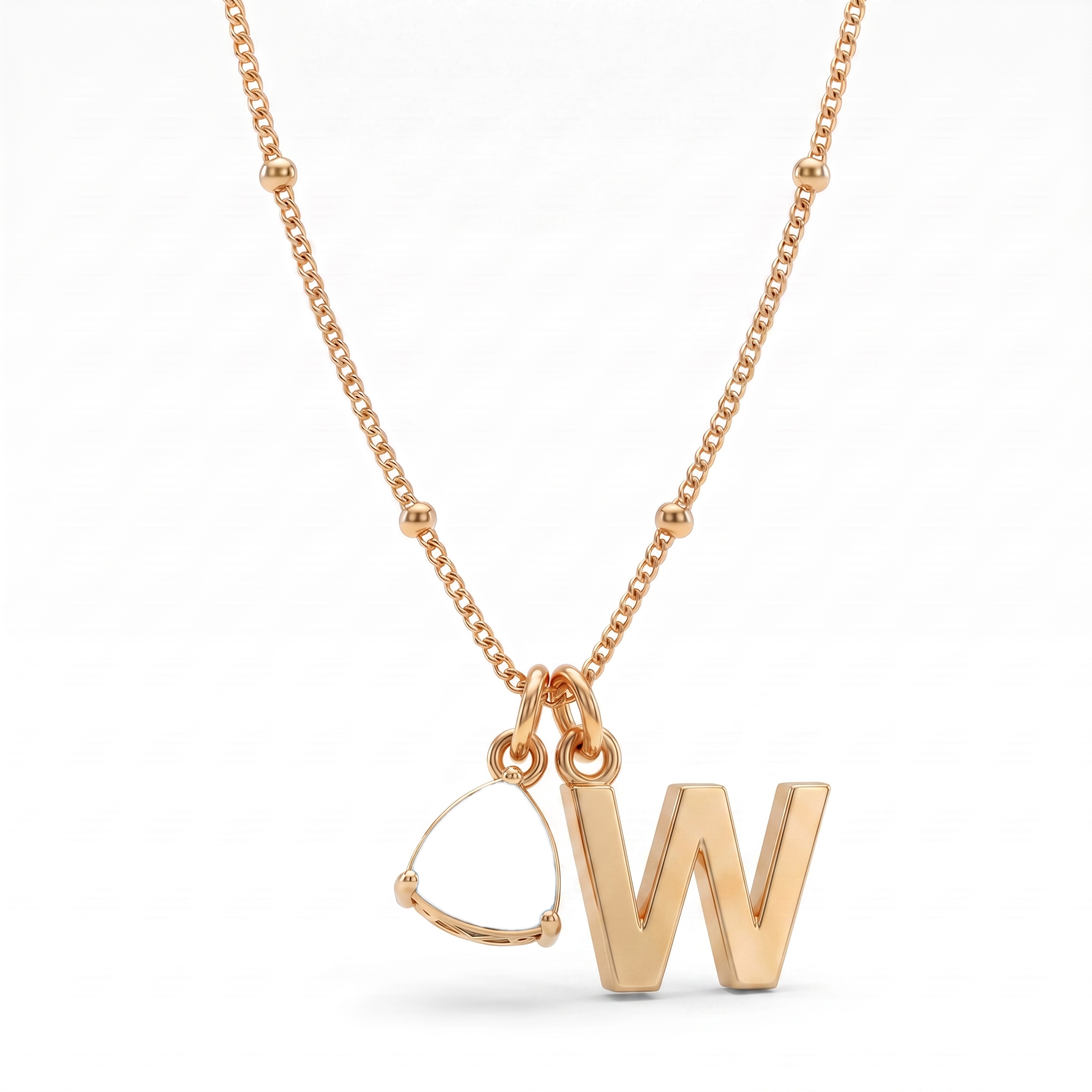 Initial Birthstone Necklace "Luna"