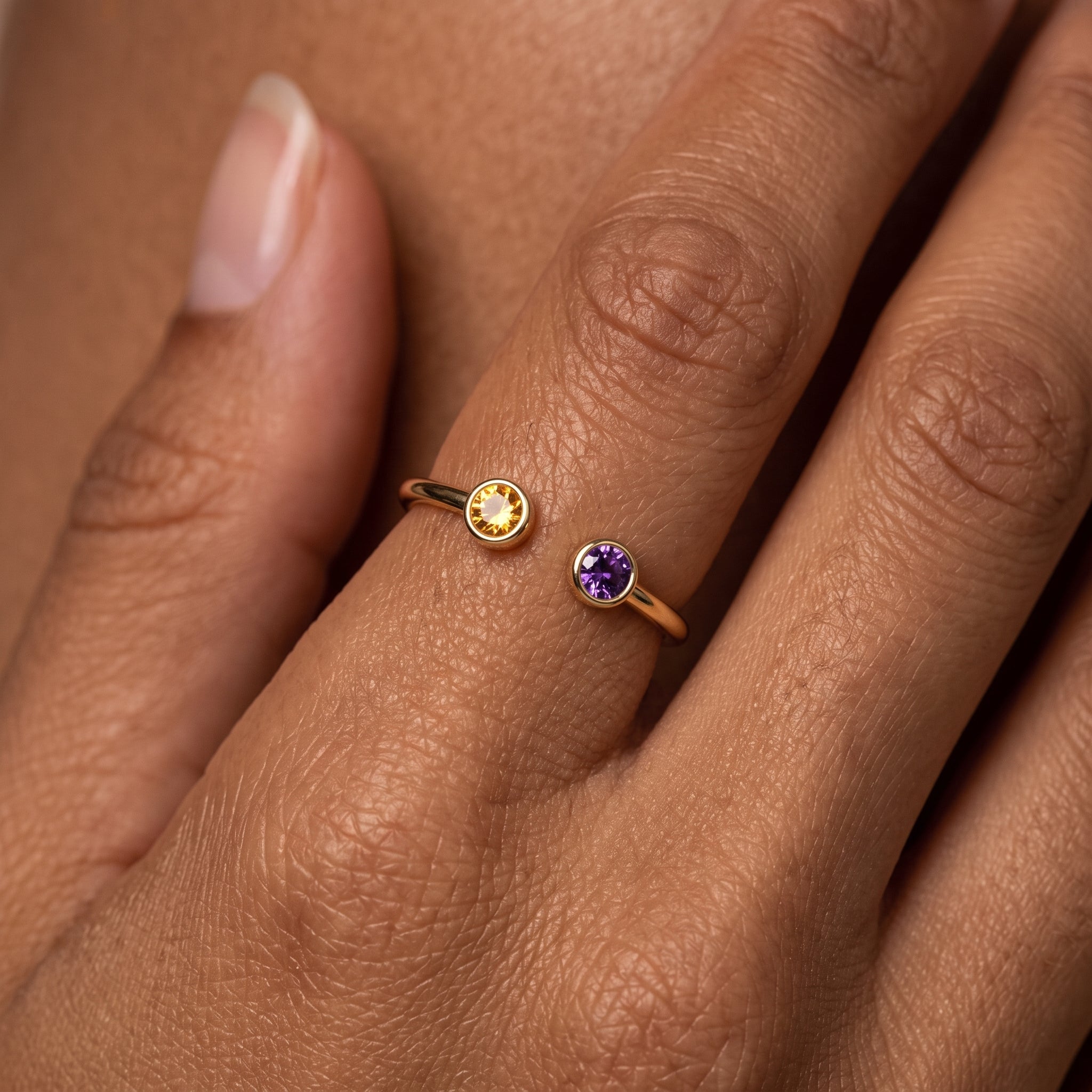 Adjustable BirthStone Ring "Cove"