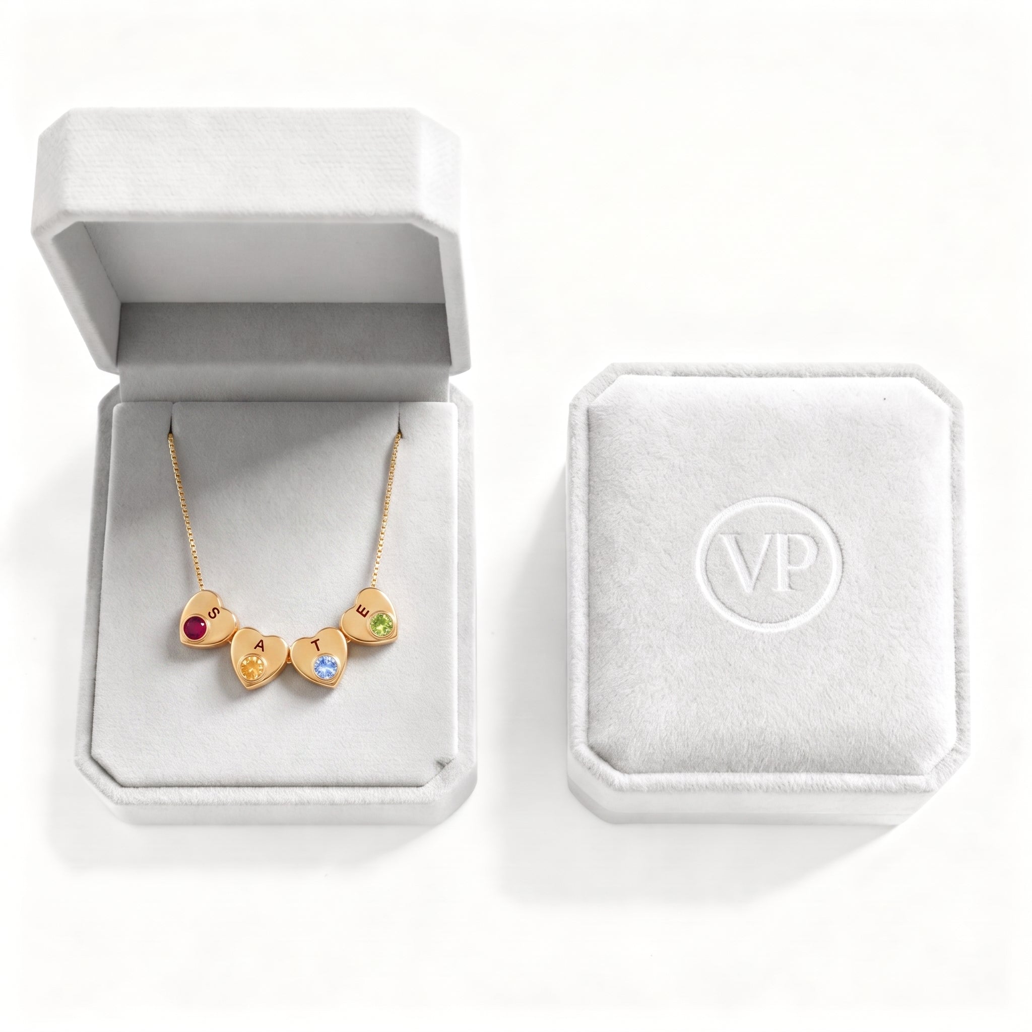 Initial Birthstone Necklace "Lila"
