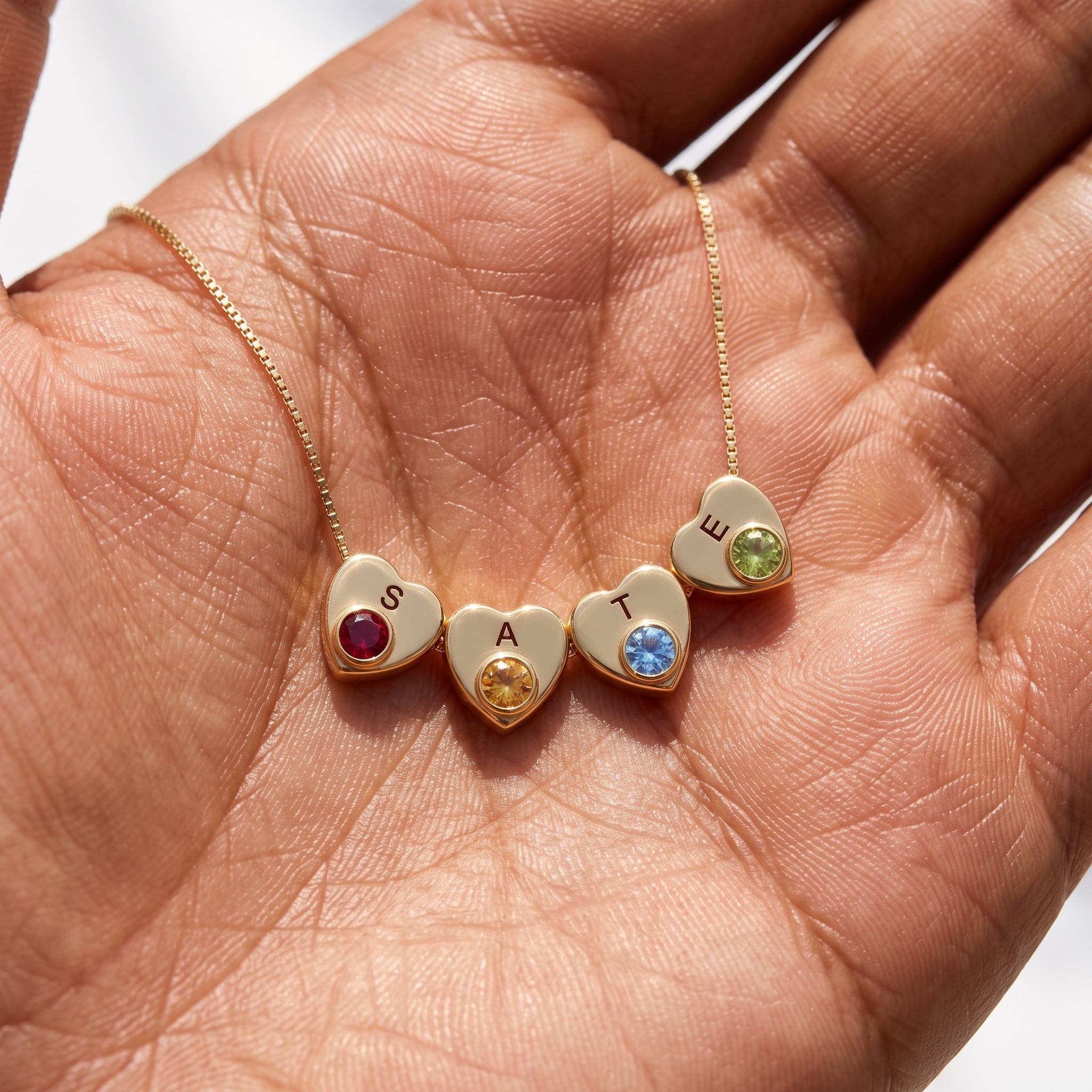 Initial Birthstone Necklace "Lila"