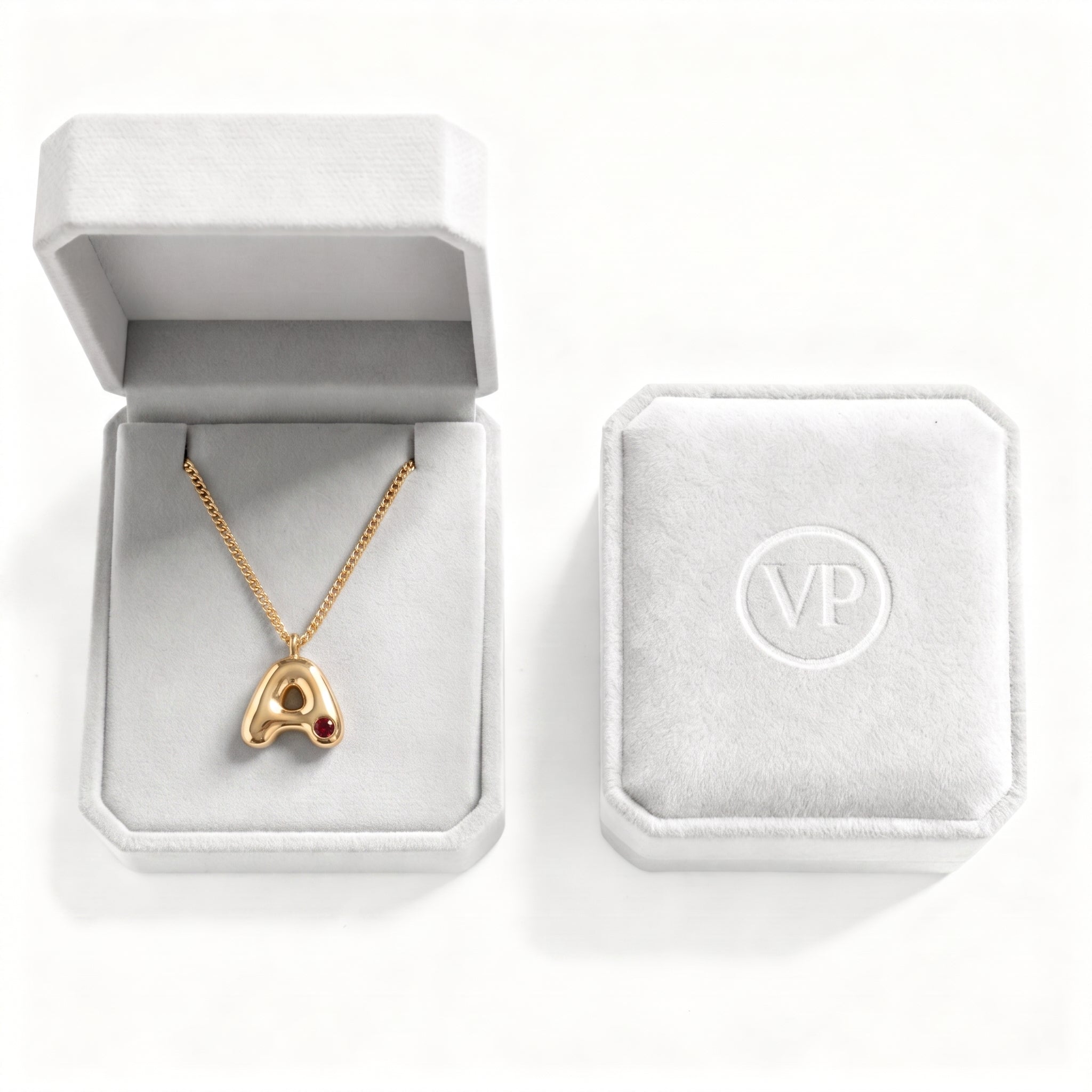 Initial Birthstone Necklace "Faye"