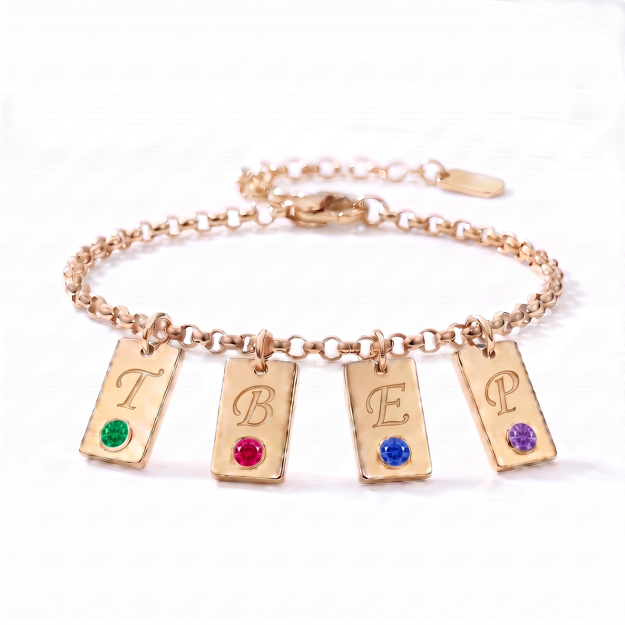 Initial Birthstone Bracelet "Nova"
