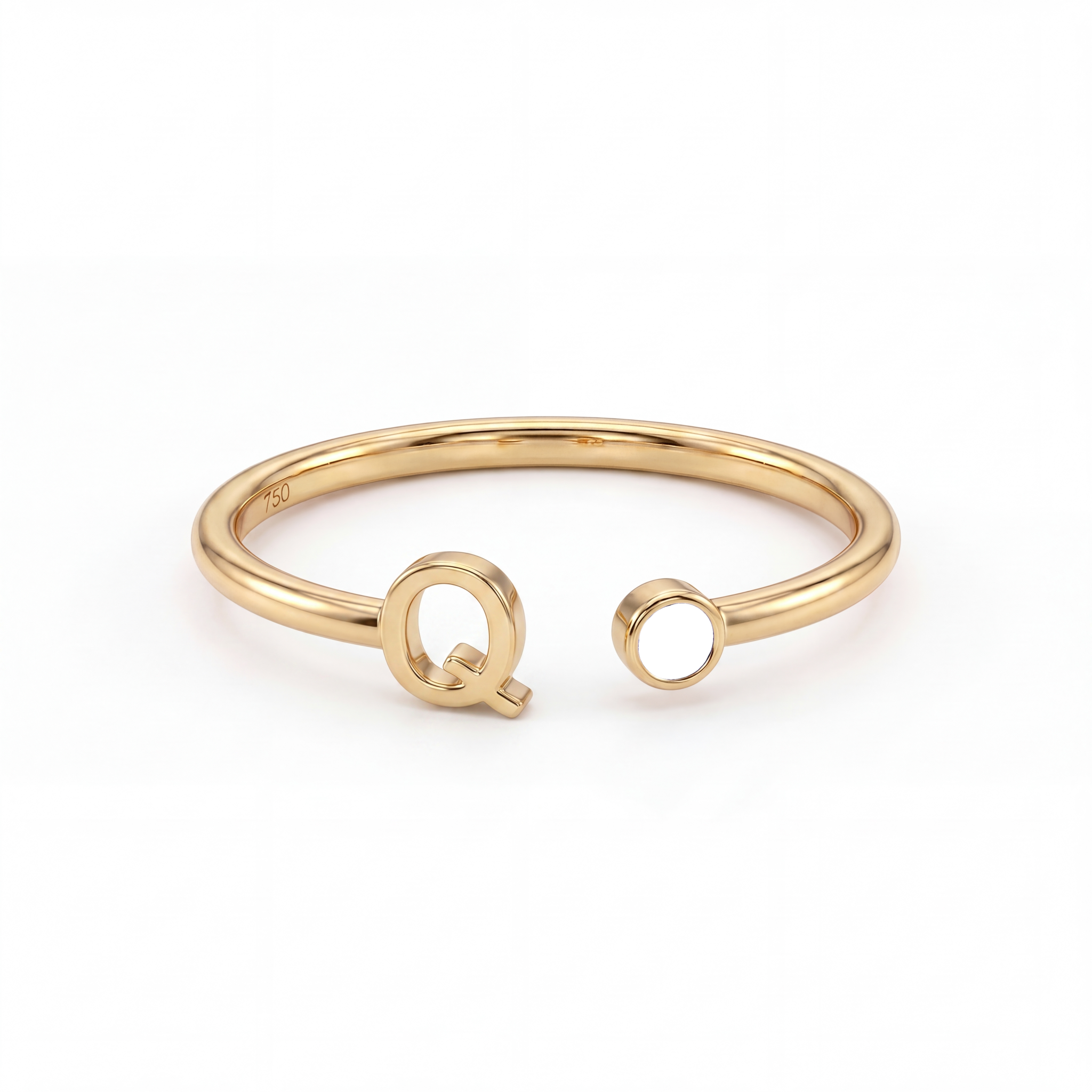 Adjustable Initial Birthstone Ring "Tove"