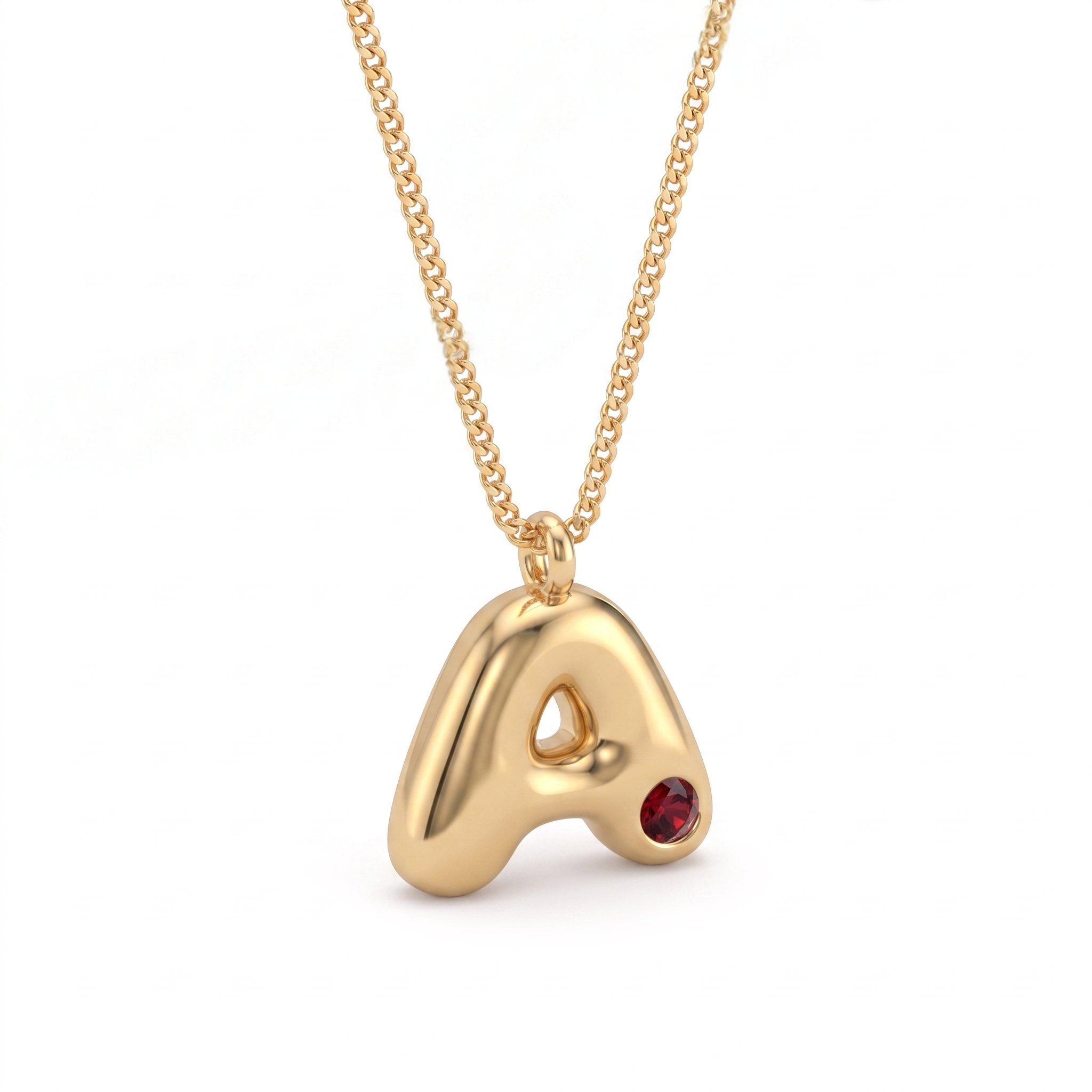 Initial Birthstone Necklace "Faye"